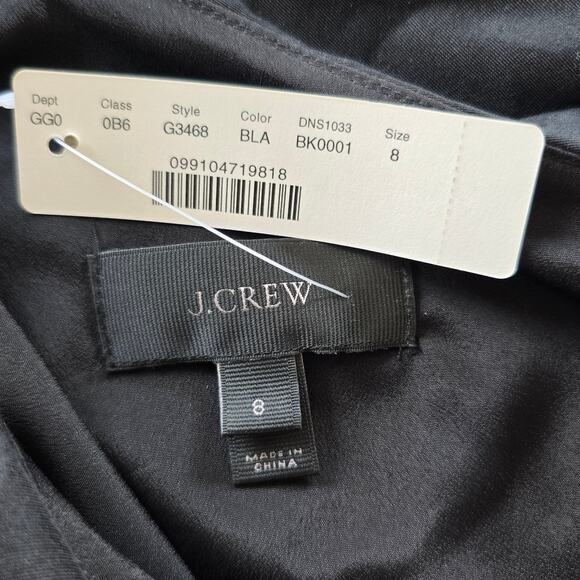 J Crew Dress Women's 8 Black Silk Blend One Shoulder Dark Romantic Feminine NEW - Picture 6 of 11